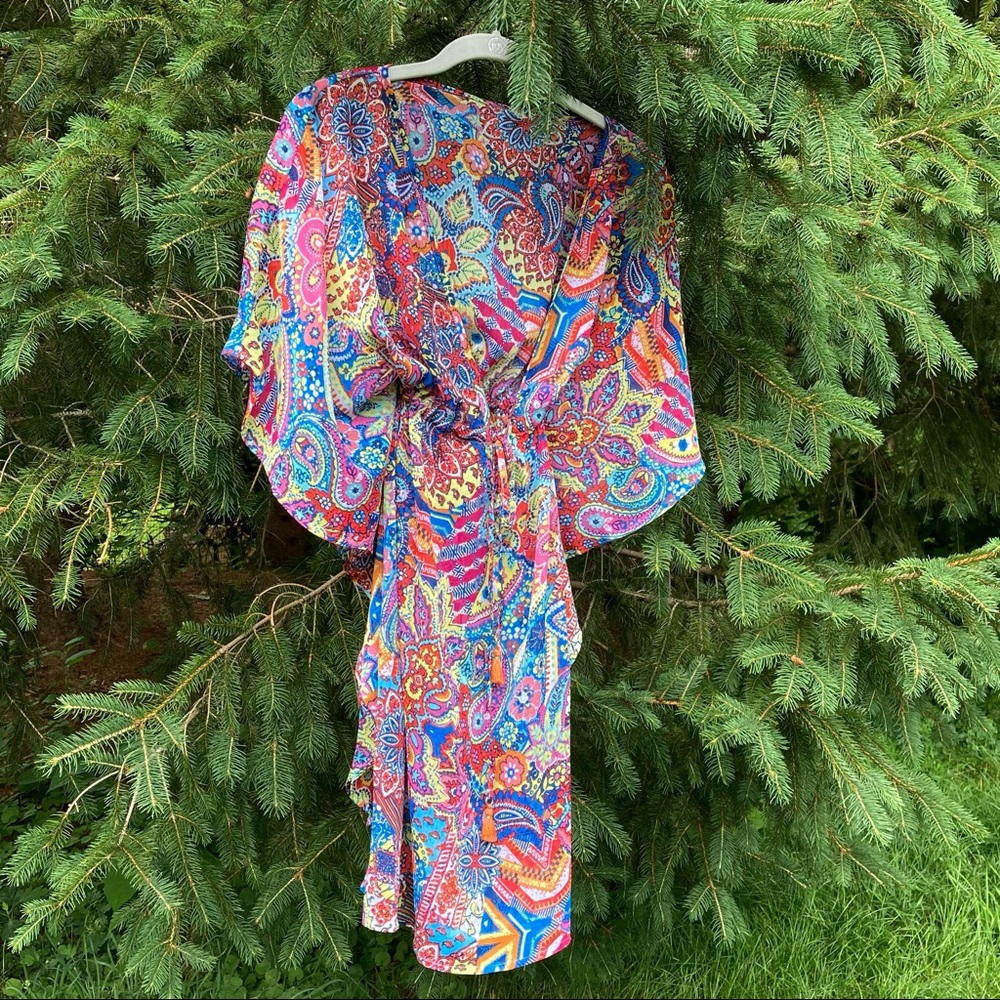 psychedelic mini dress/swimsuit coverup